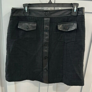 Karl Lagerfeld Black‎ Miniskirt with faux leather trim